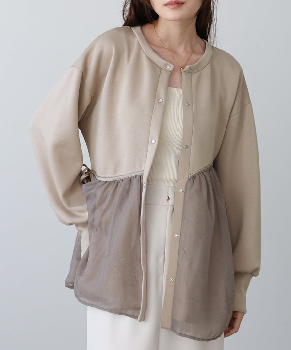 前後２ＷＡＹペプラムオーガンジーポンチトップス