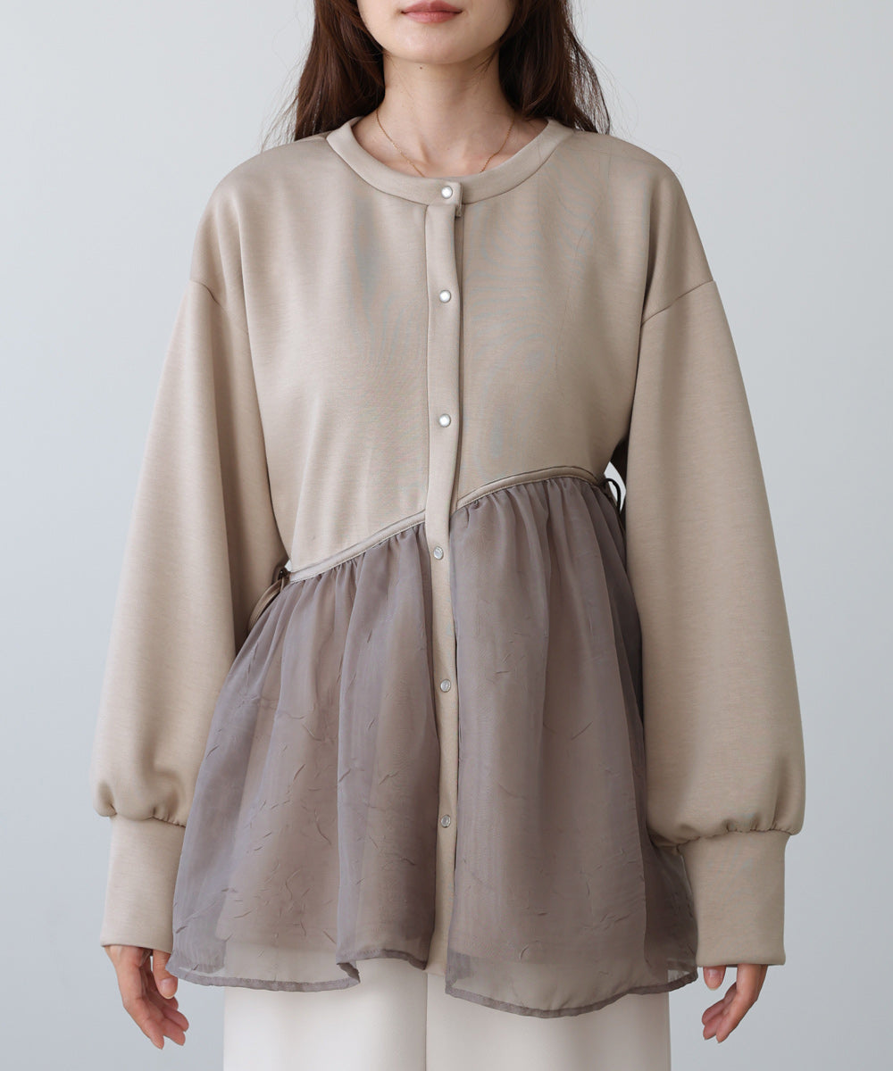 前後２ＷＡＹペプラムオーガンジーポンチトップス