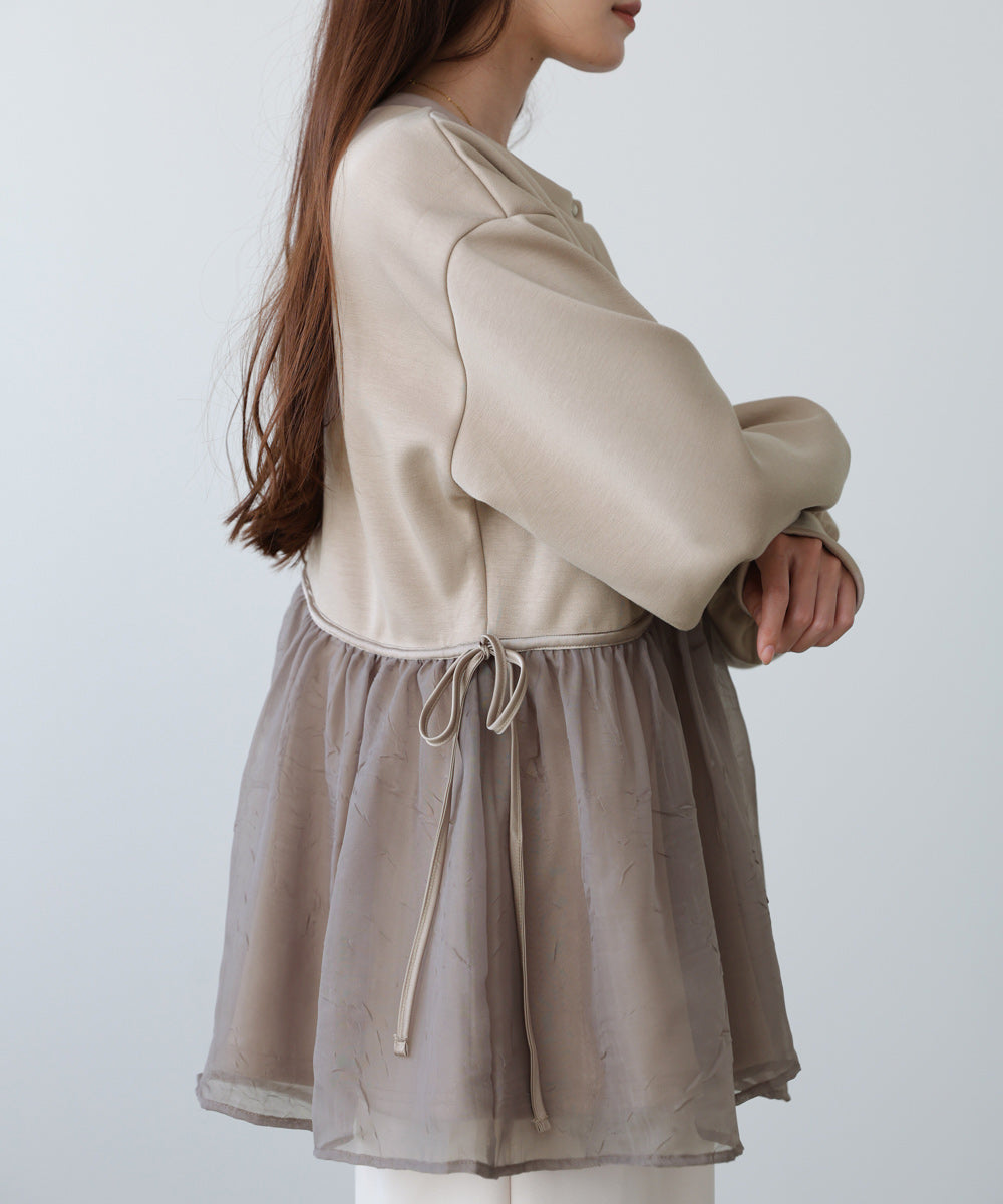 前後２ＷＡＹペプラムオーガンジーポンチトップス