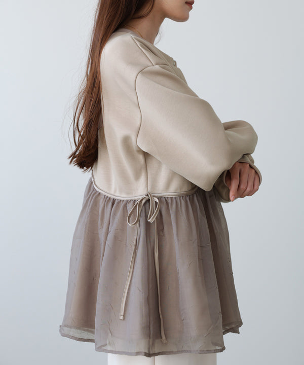 前後２ＷＡＹペプラムオーガンジーポンチトップス