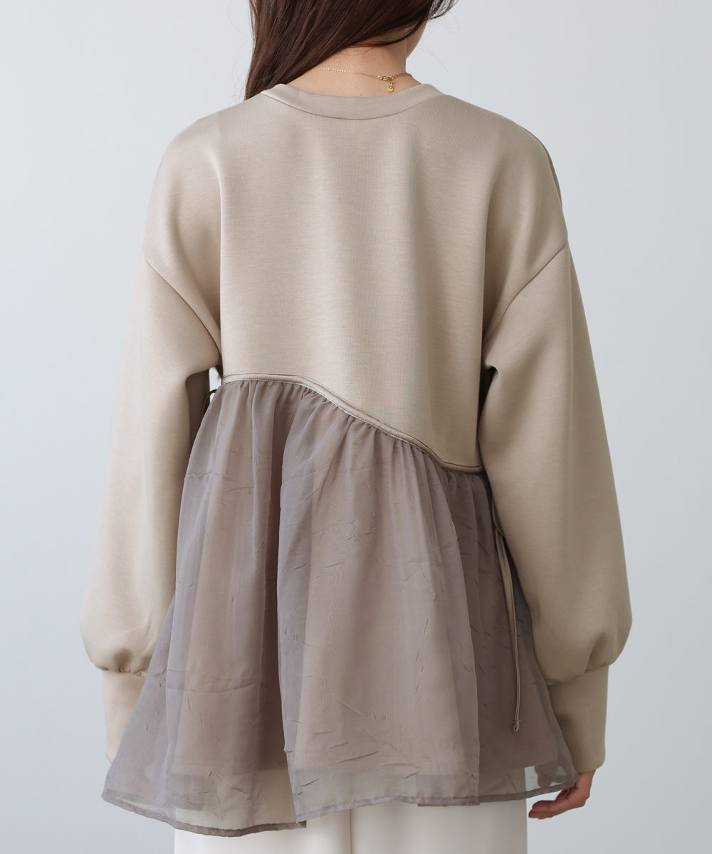 前後２ＷＡＹペプラムオーガンジーポンチトップス