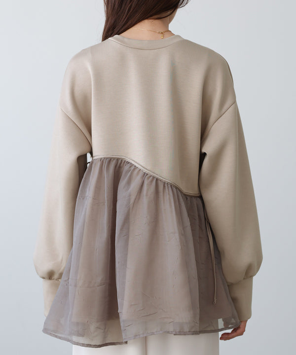 前後２ＷＡＹペプラムオーガンジーポンチトップス