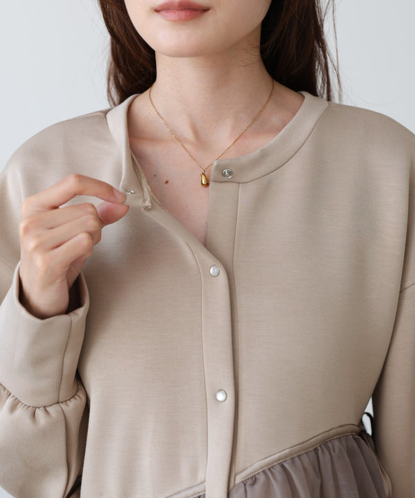 前後２ＷＡＹペプラムオーガンジーポンチトップス