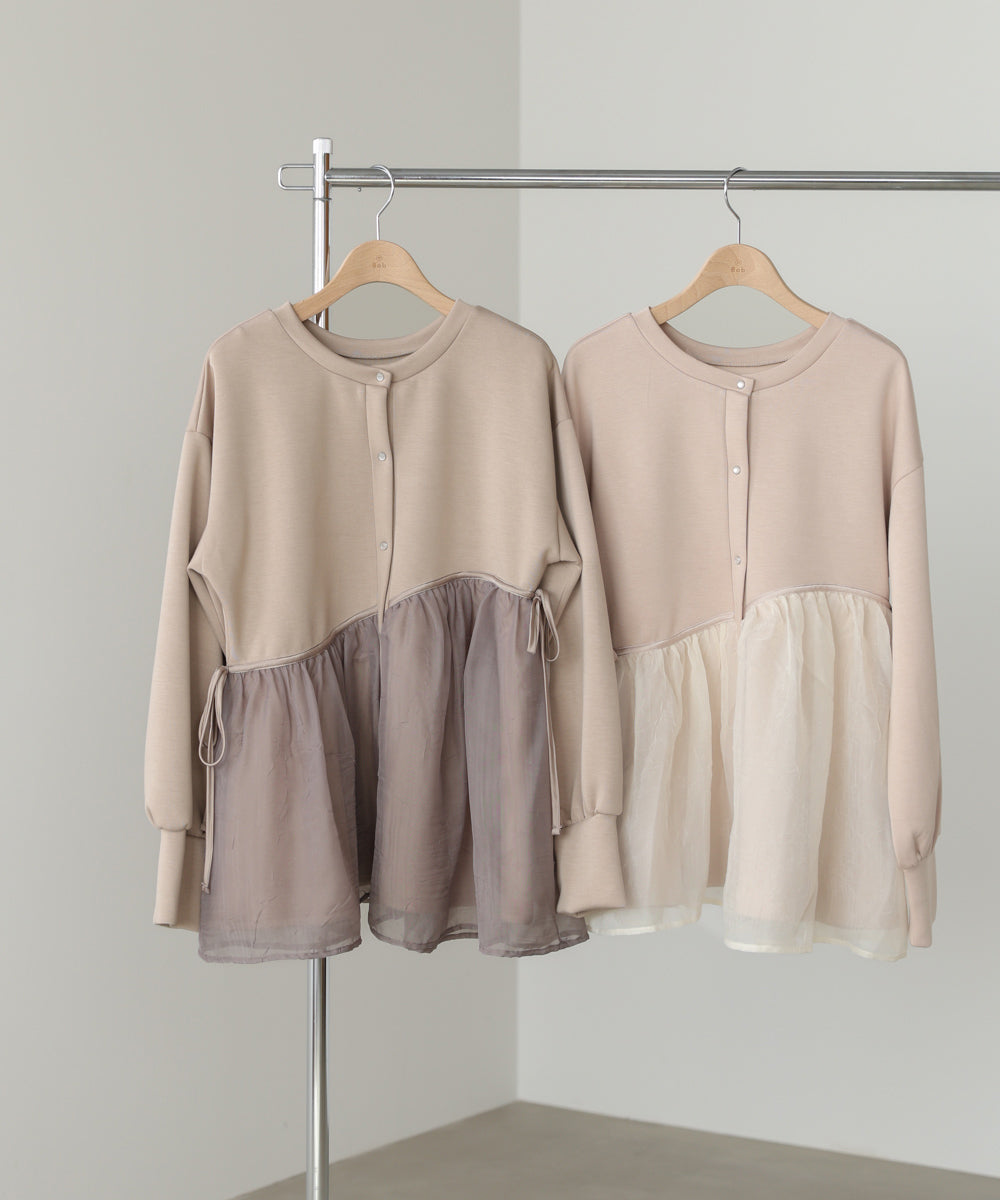 前後２ＷＡＹペプラムオーガンジーポンチトップス