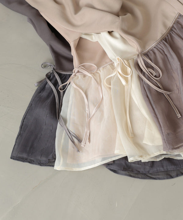 前後２ＷＡＹペプラムオーガンジーポンチトップス