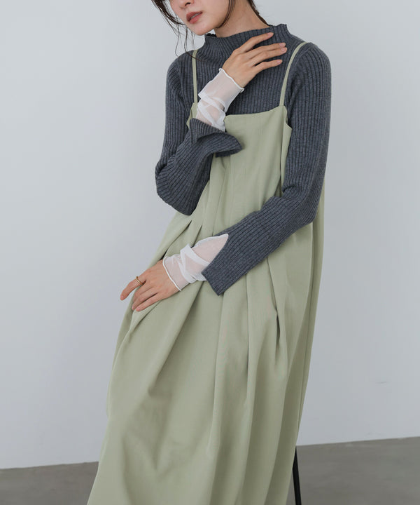 前後２ＷＡＹニットトップス＋タックキャミワンピース