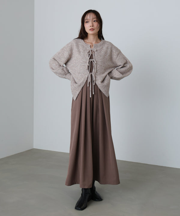 前後２ＷＡＹニットトップス＋タックキャミワンピース