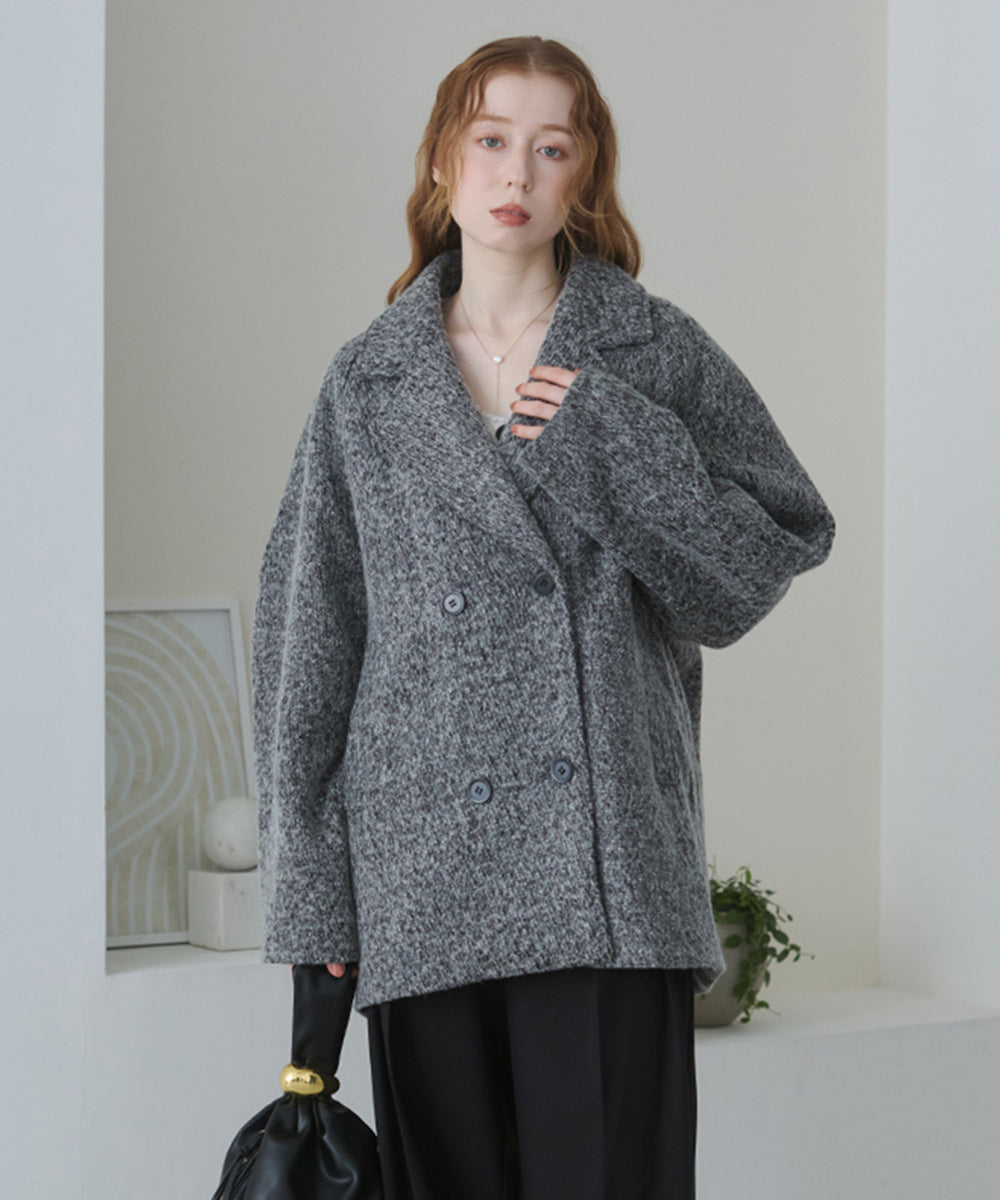 スリーブデザインハーフ丈コート