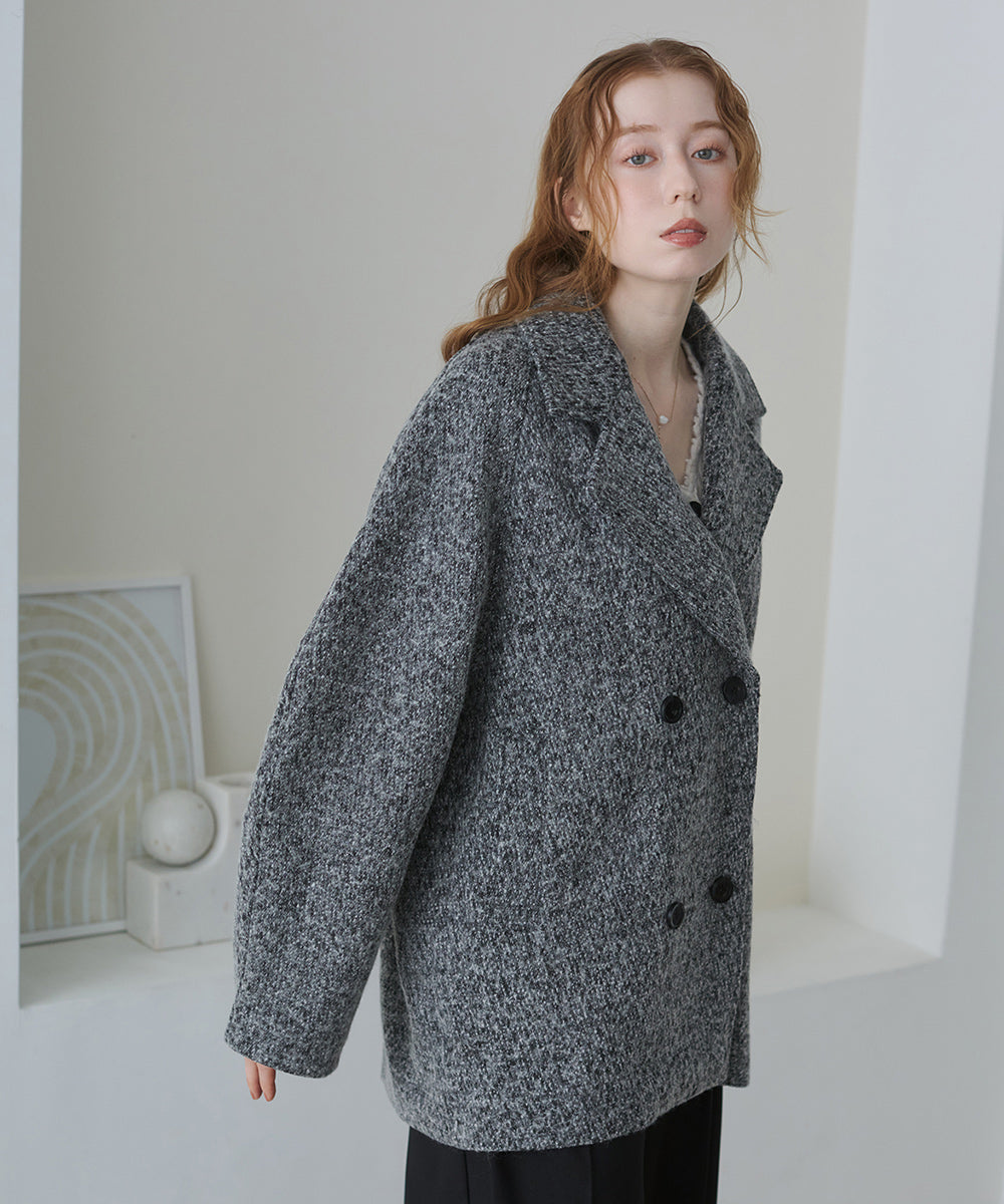 スリーブデザインハーフ丈コート