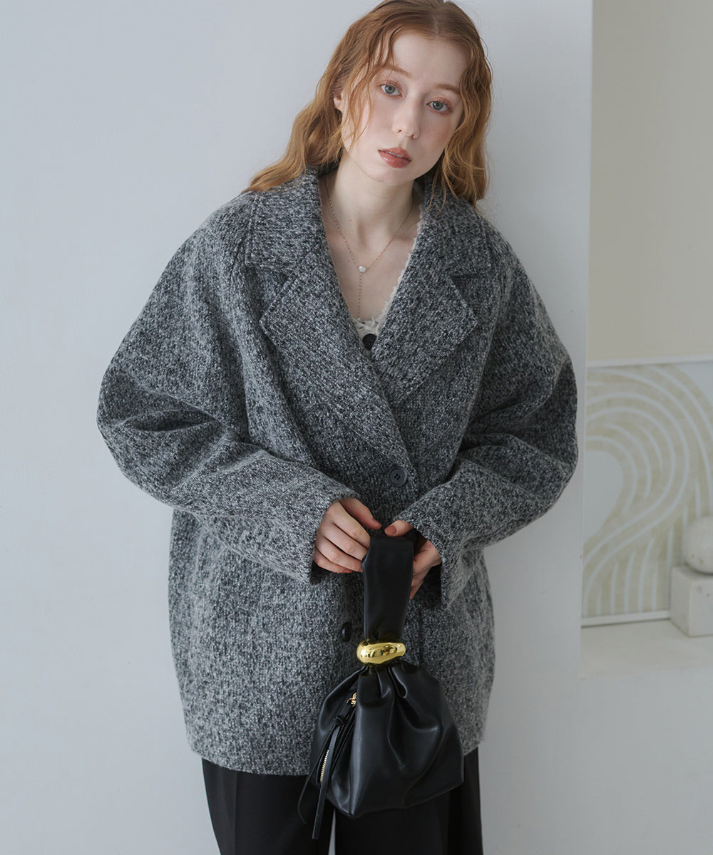 スリーブデザインハーフ丈コート