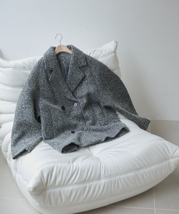 スリーブデザインハーフ丈コート