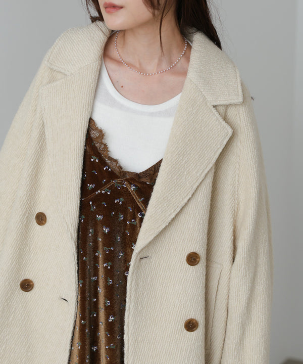 スリーブデザインハーフ丈コート