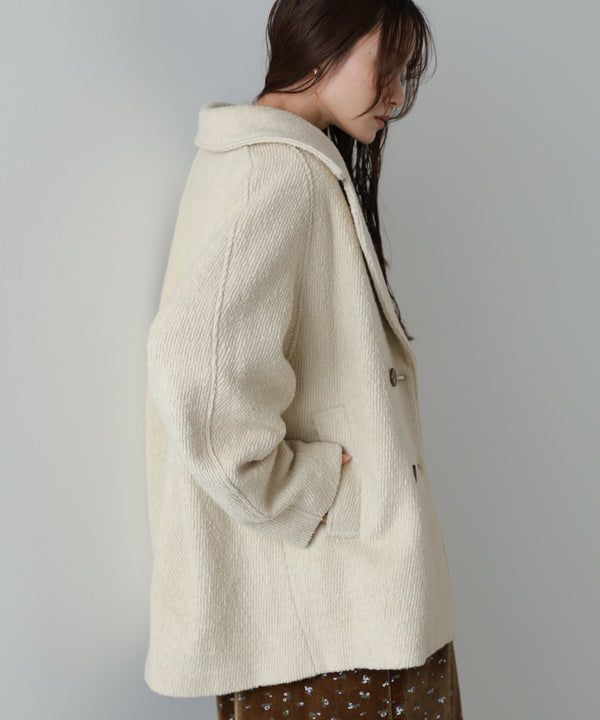 スリーブデザインハーフ丈コート