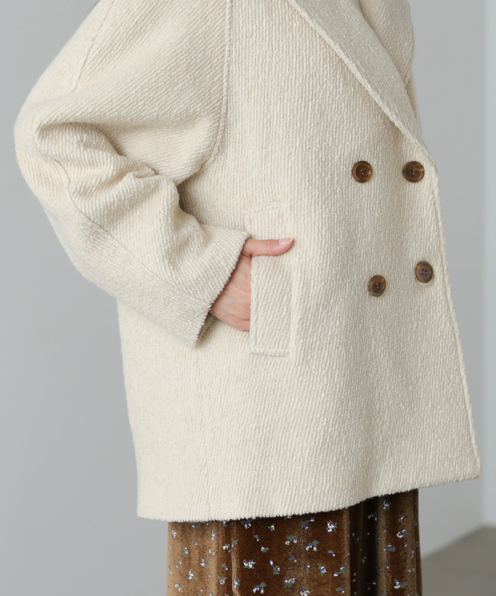 スリーブデザインハーフ丈コート