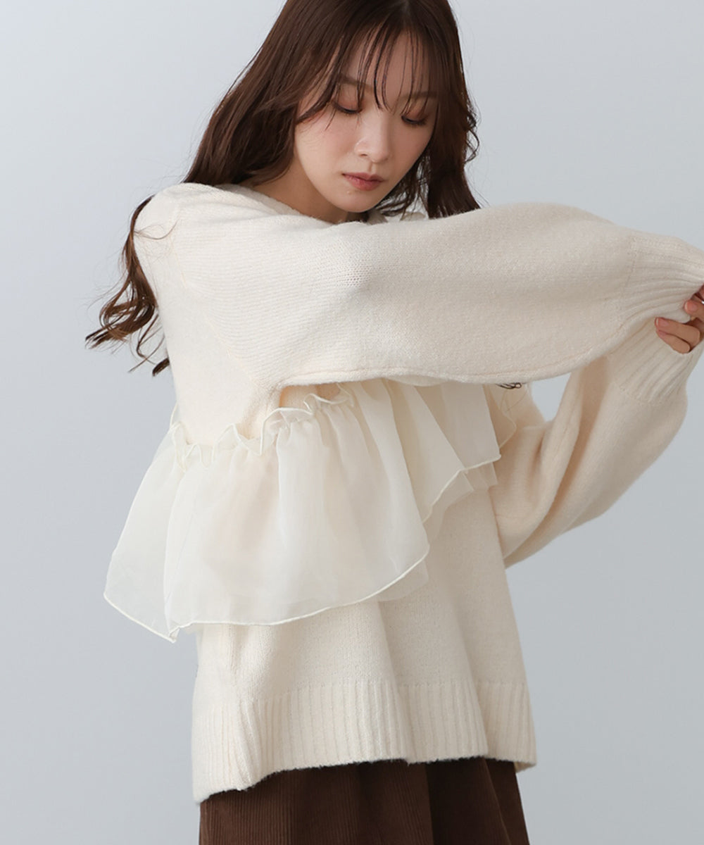 エニーウェイフリルニットトップス