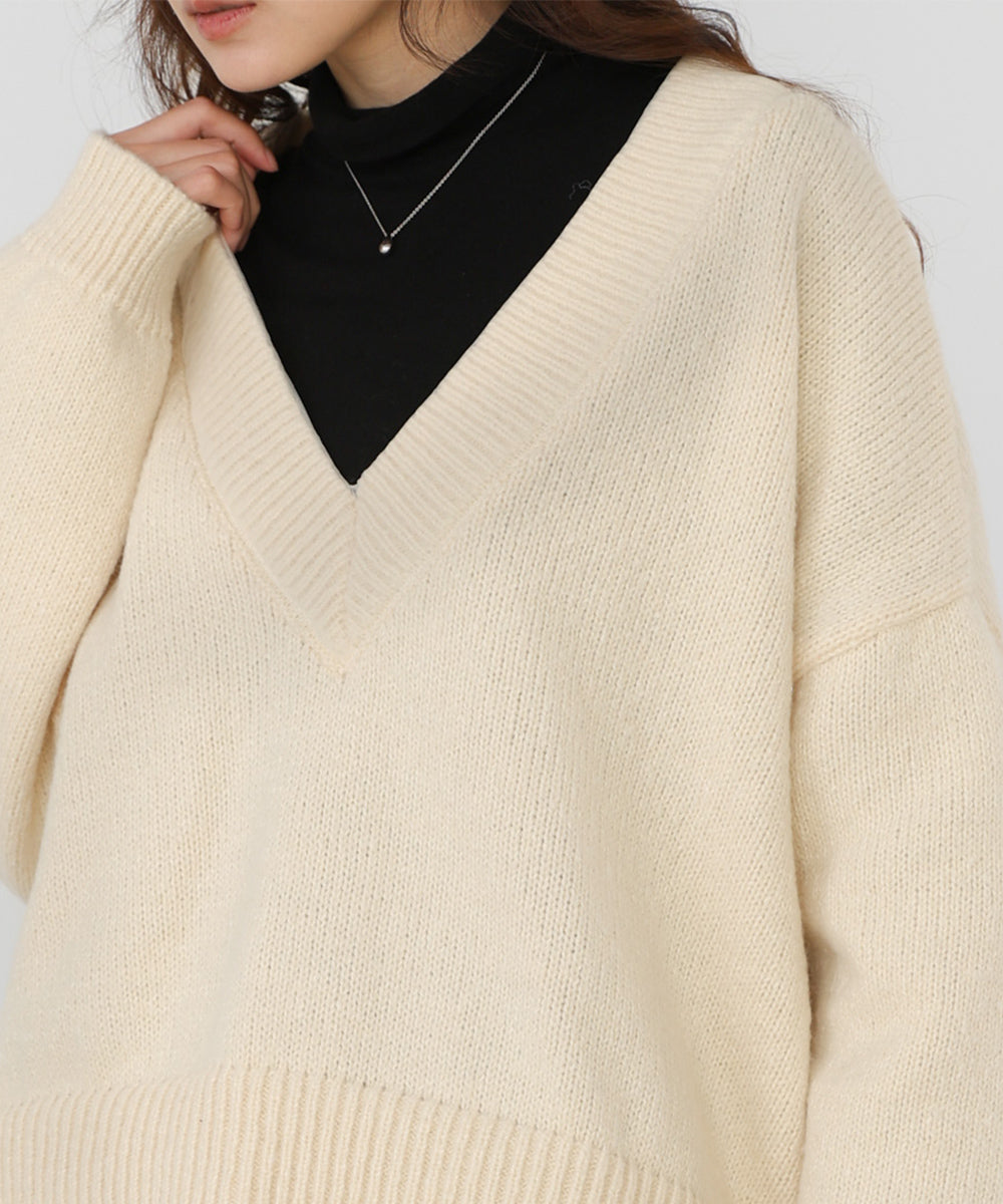 リバーシブルチュールレイヤードニット