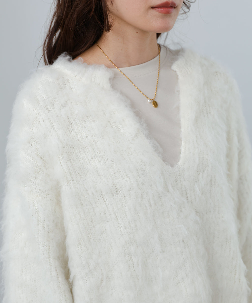 インナーセットキーネックケガキニットトップス