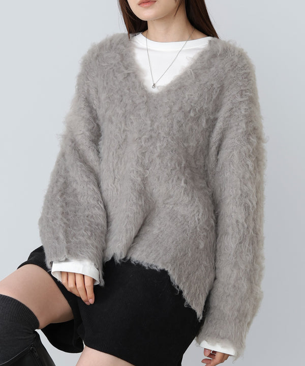 インナーセットキーネックケガキニットトップス