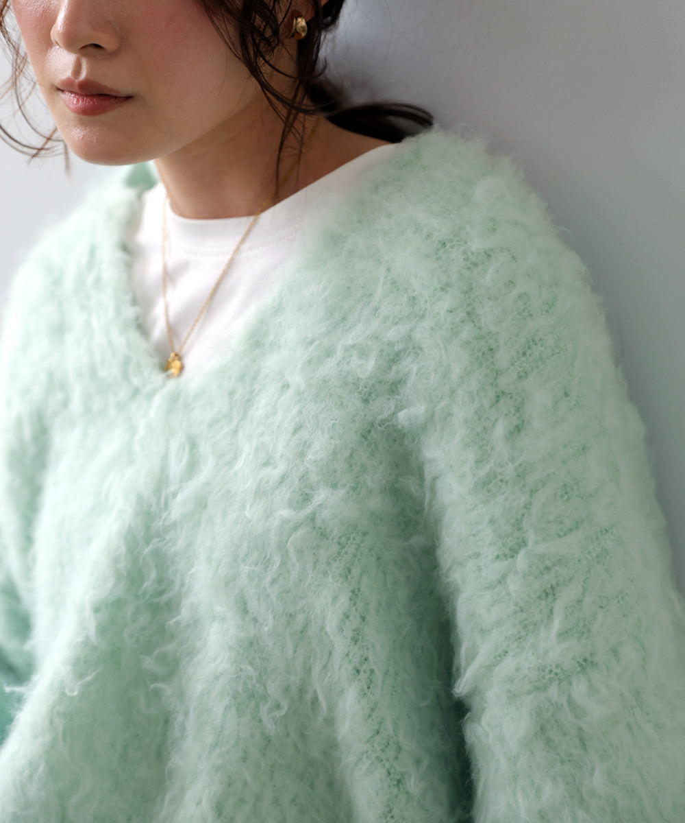 インナーセットキーネックケガキニットトップス