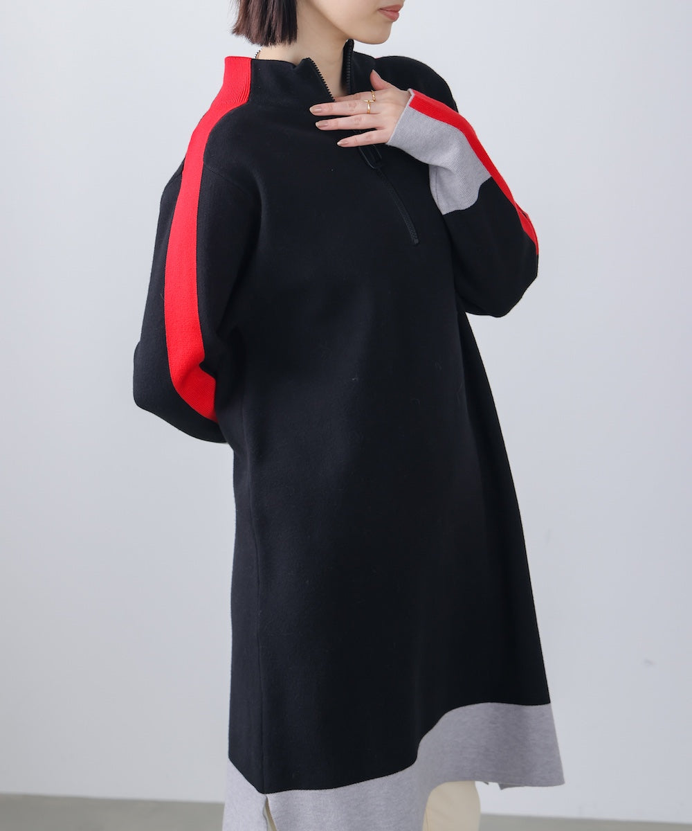 袖ラインハーフＺＩＰＵＰ　チュニック