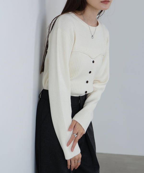 ビスチェライクニットトップス