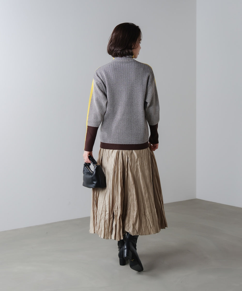 ヘリンボーン配色ニット