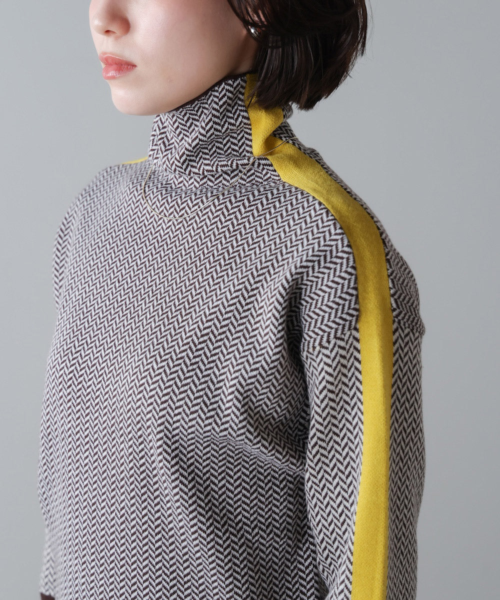 ヘリンボーン配色ニット