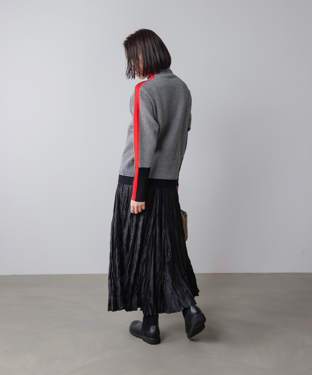 ヘリンボーン配色ニット