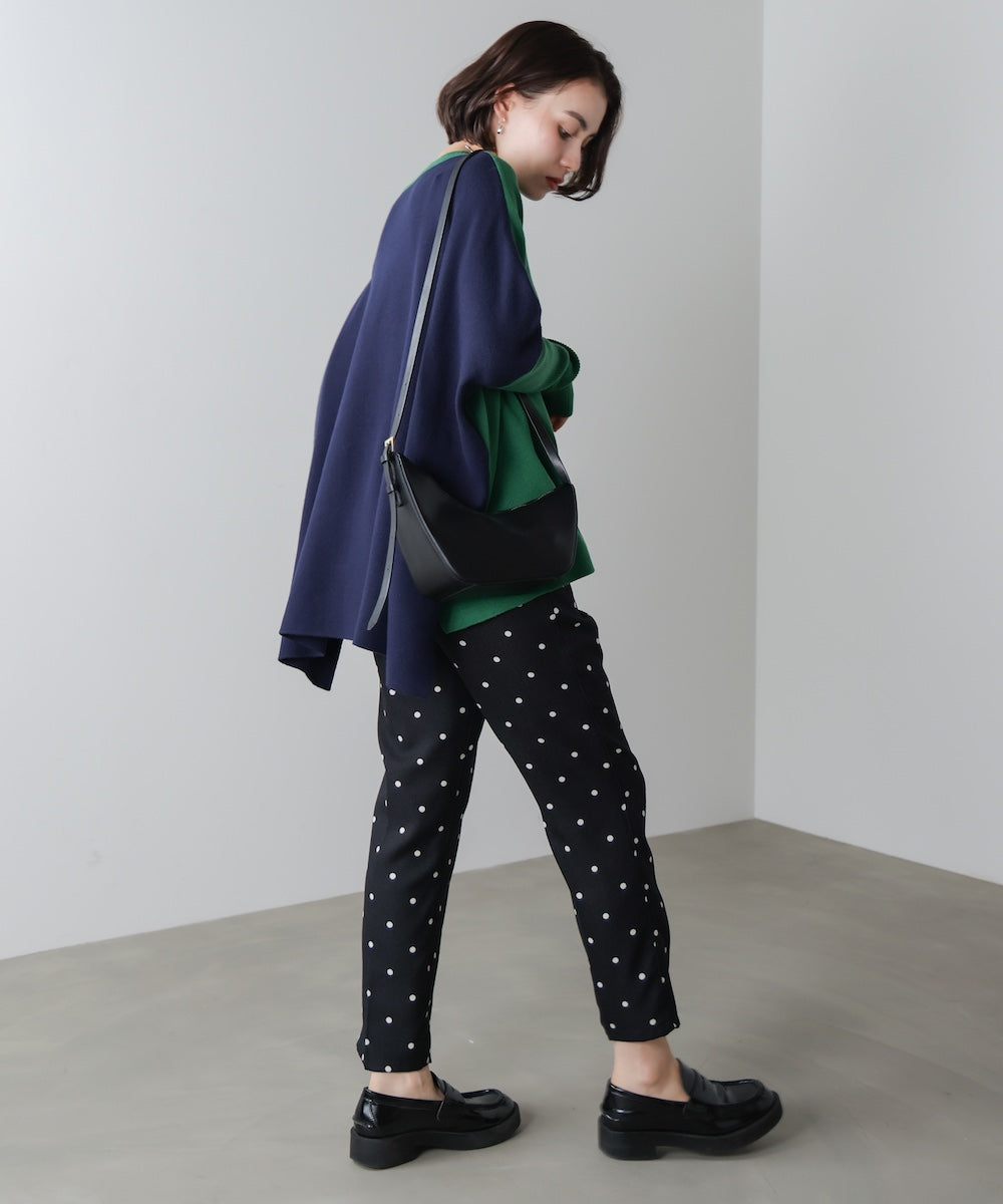 ドルマンスリーブバイカラーニット