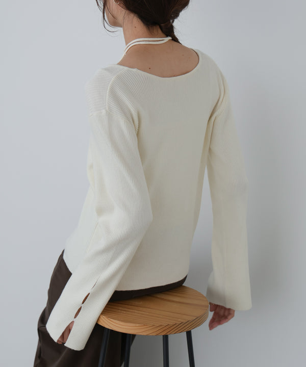 スリットニットトップス