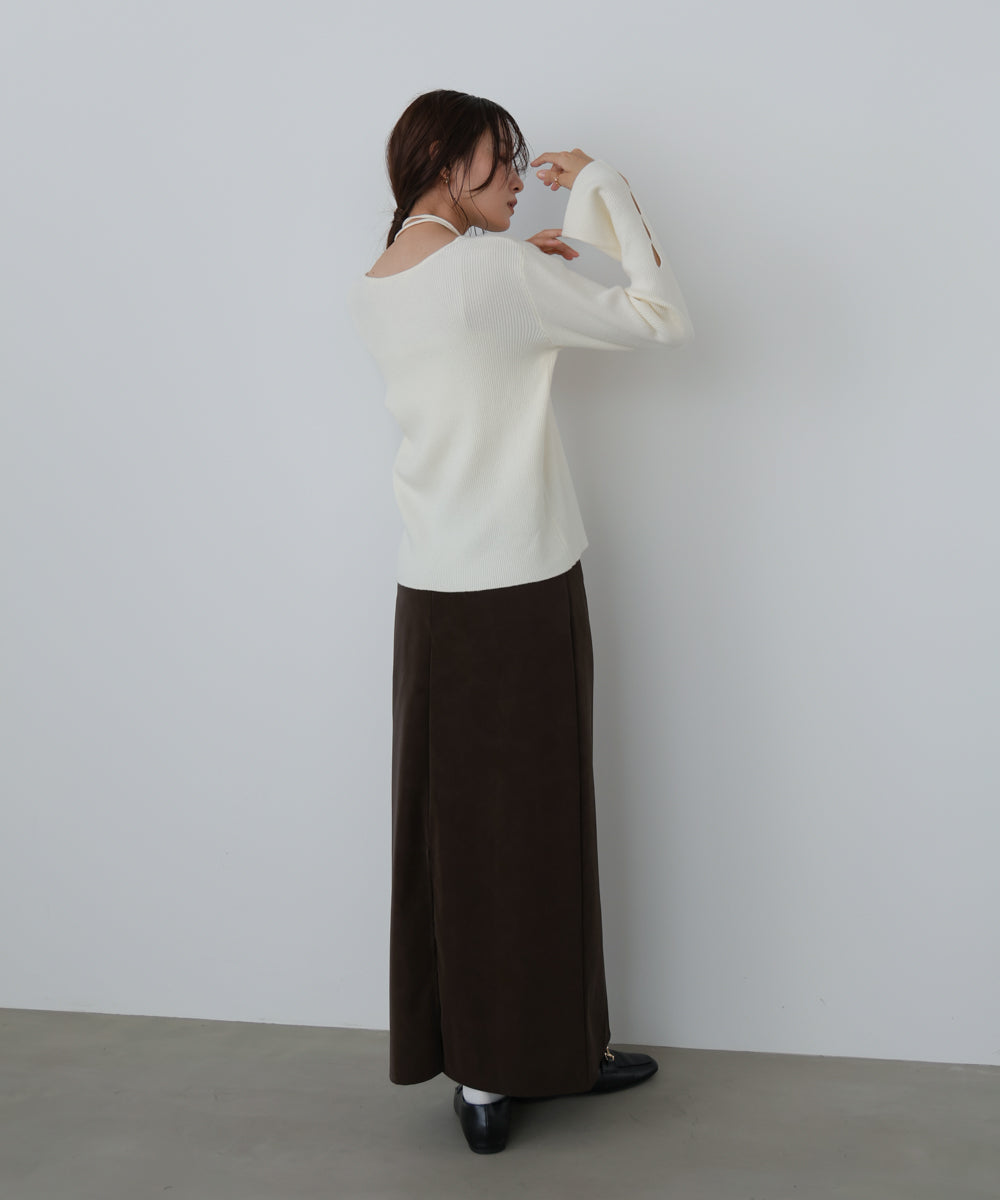 スリットニットトップス