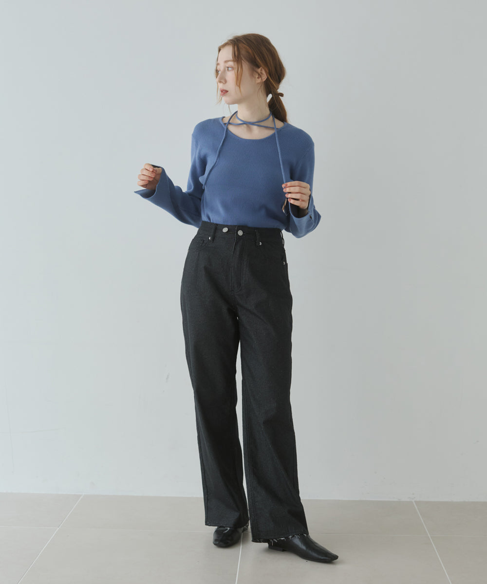 スリットニットトップス