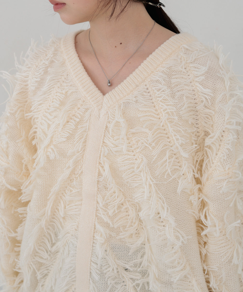 前後2WAYシャギーニットトップス