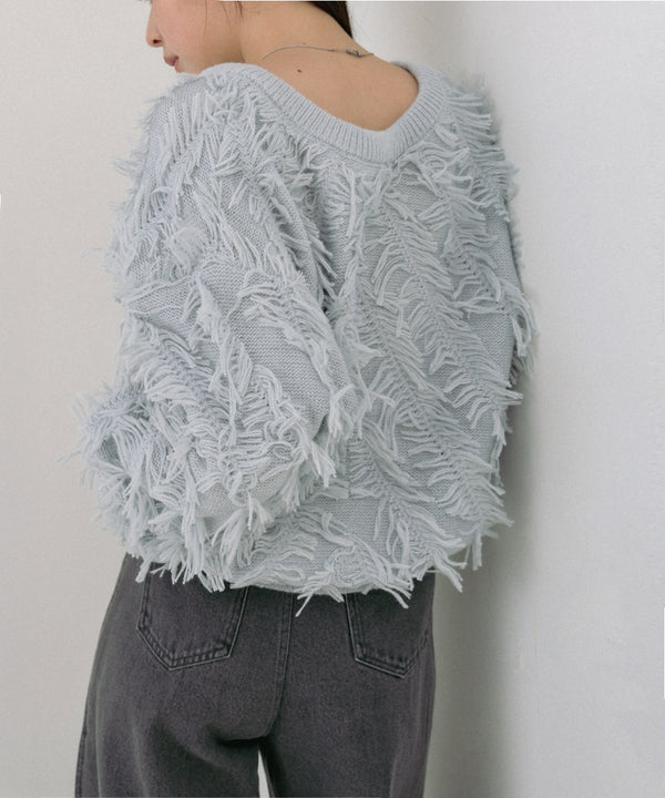 前後2WAYシャギーニットトップス