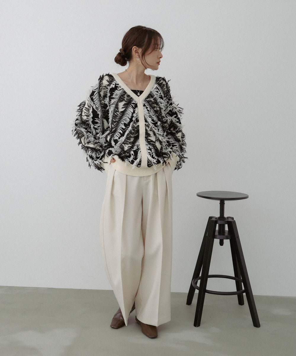 前後2WAYシャギーニットトップス