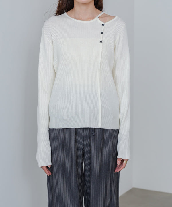 ショルダースリットニットトップス