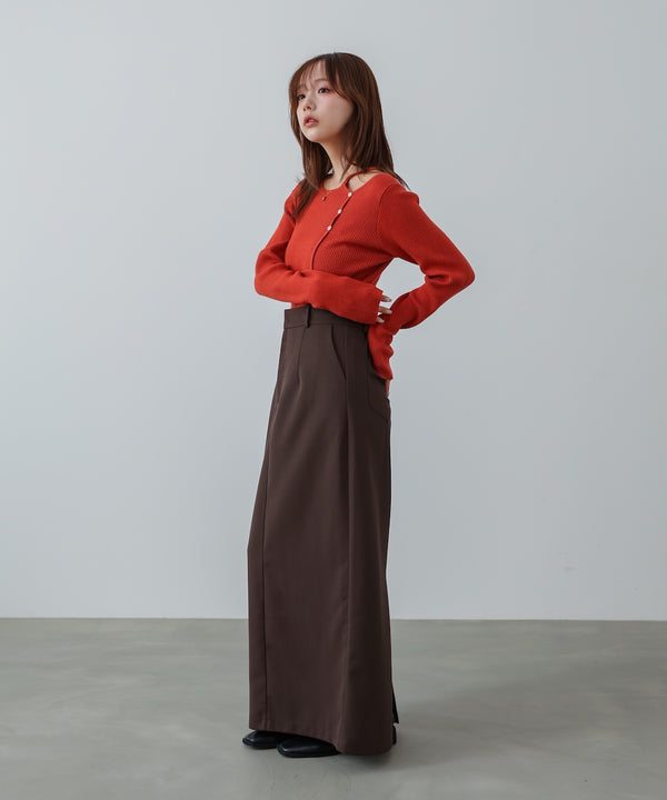 ショルダースリットニットトップス