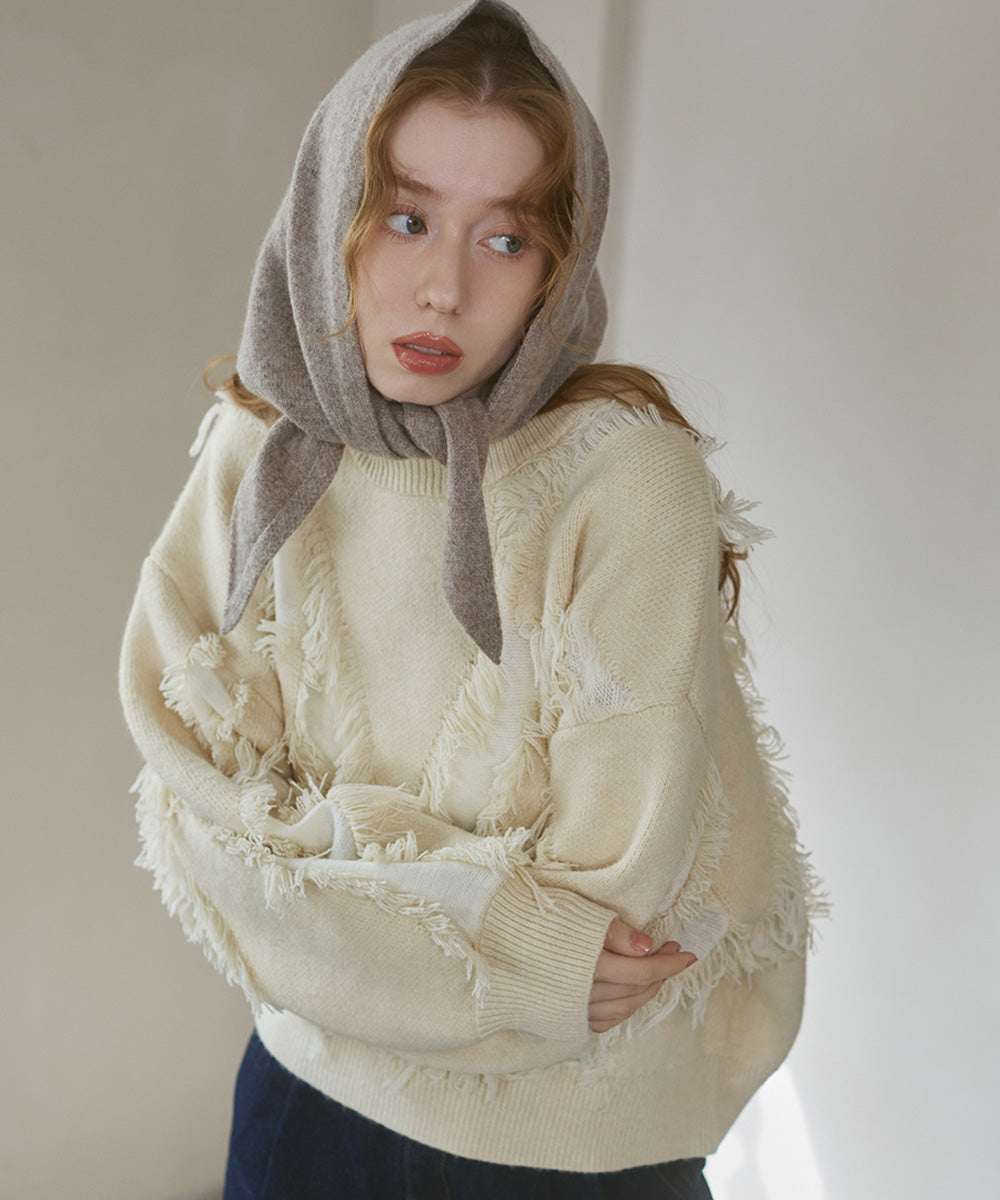 リブニットジャガードtops♡ リボンジャガードニットトップス[品番：OUTW0000191]｜Outfitter lab
