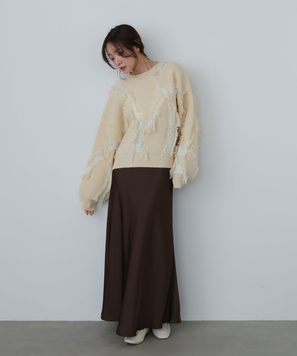 シャギージャガードニットトップス