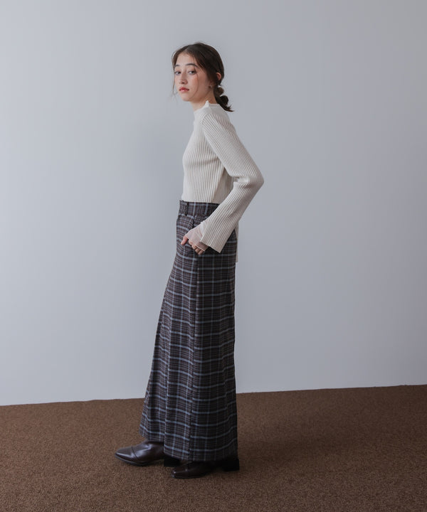 （選べるネック）チュールレイヤードリブニット