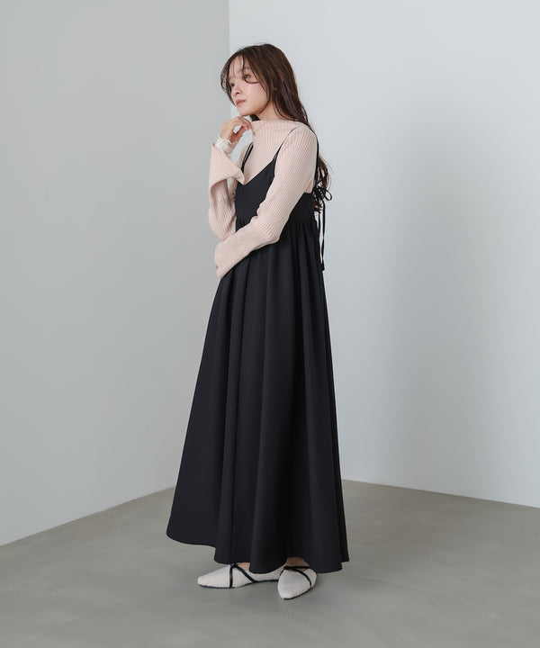 （選べるネック）チュールレイヤードリブニット