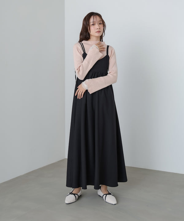 （選べるネック）チュールレイヤードリブニット