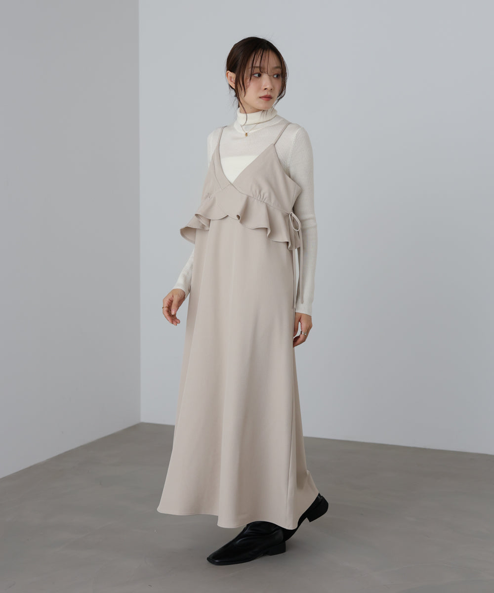 ペプラムキャミワンピース