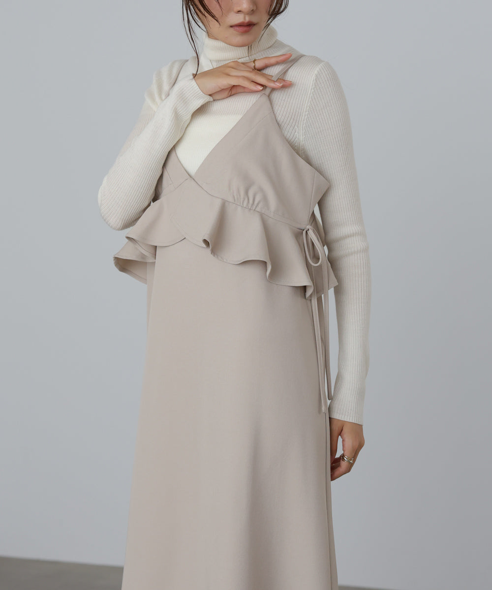 ペプラムキャミワンピース