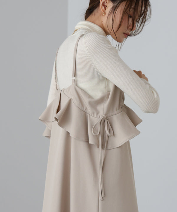 ペプラムキャミワンピース