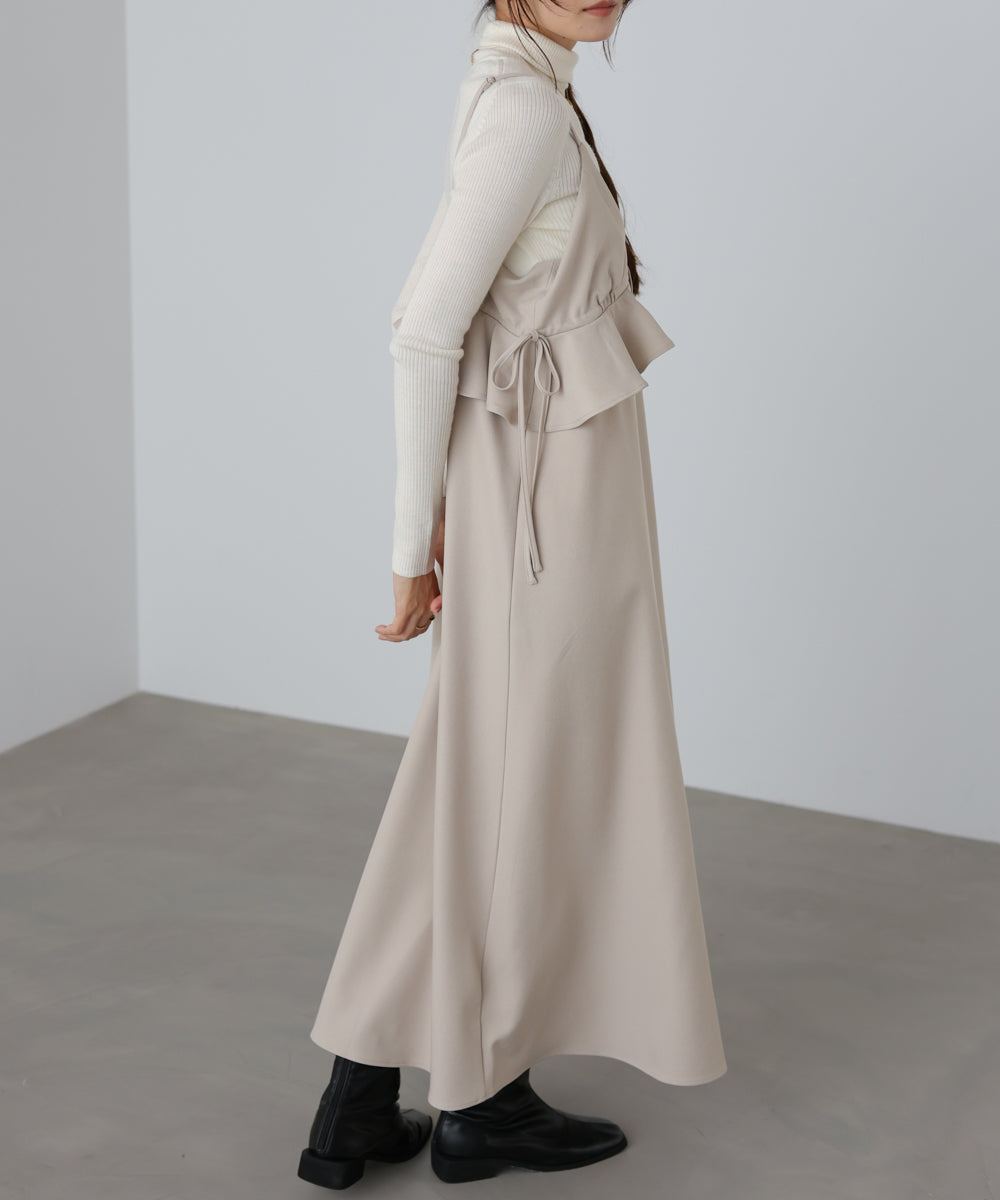 ペプラムキャミワンピース