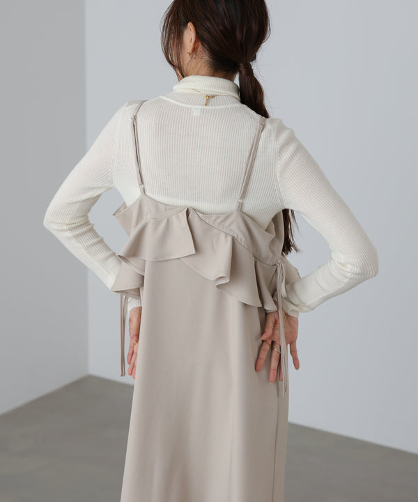 ペプラムキャミワンピース