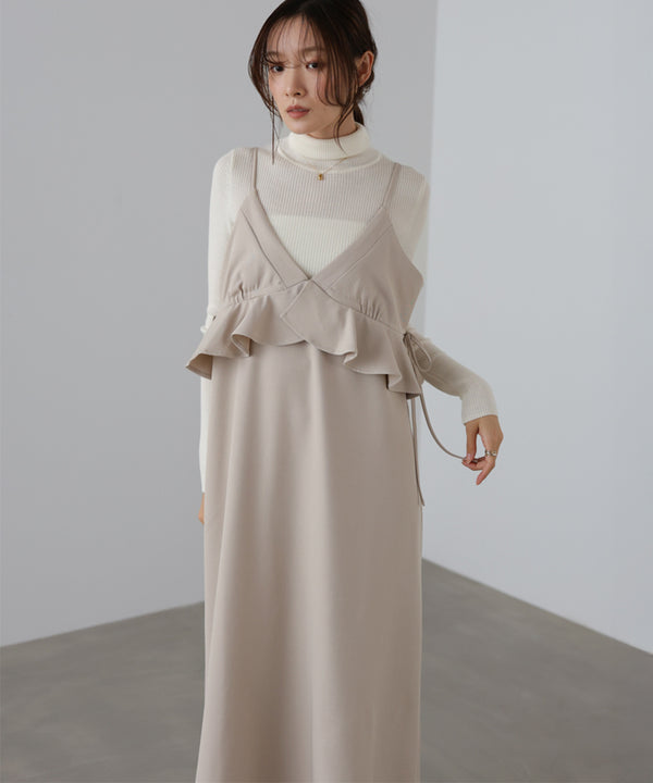 ペプラムキャミワンピース