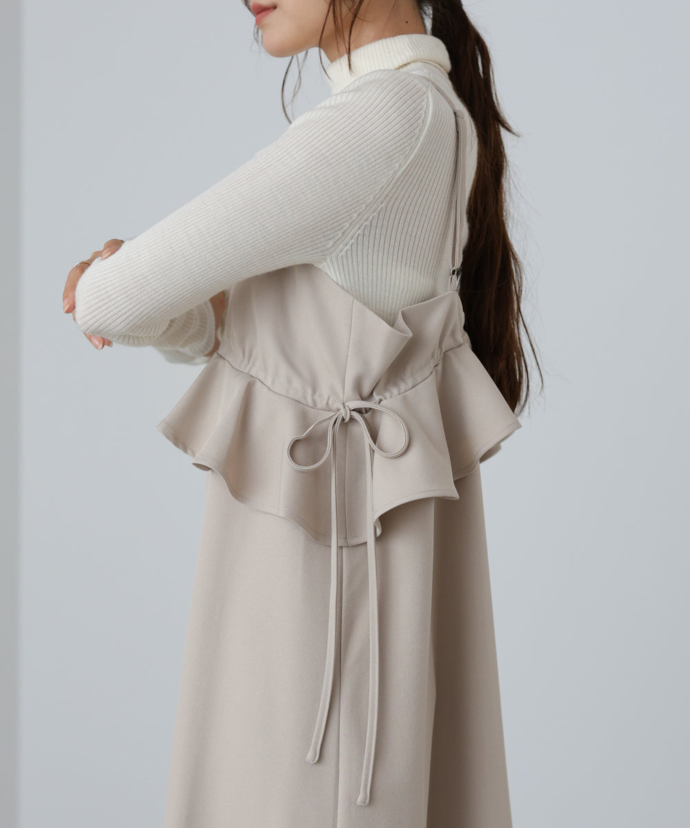 ペプラムキャミワンピース