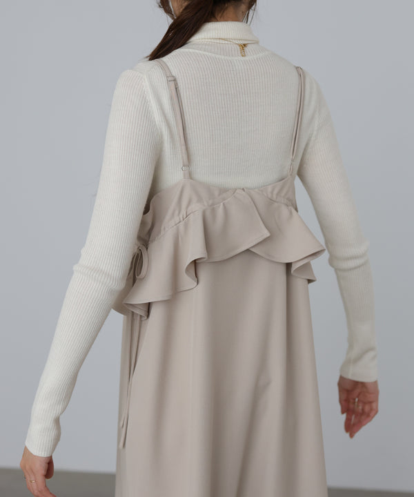 ペプラムキャミワンピース